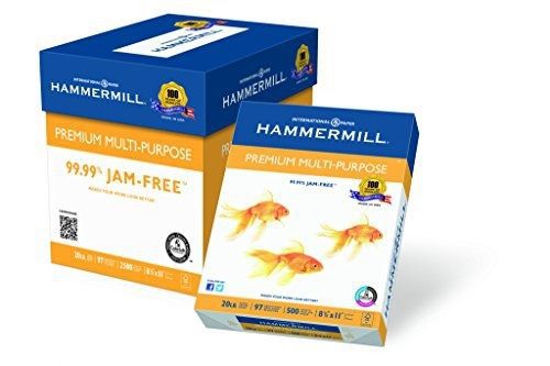 Hammermill premium multi-purpose, 20lb, 8 1/2 x 11, 97 bright, 2500 sheets/5 for sale