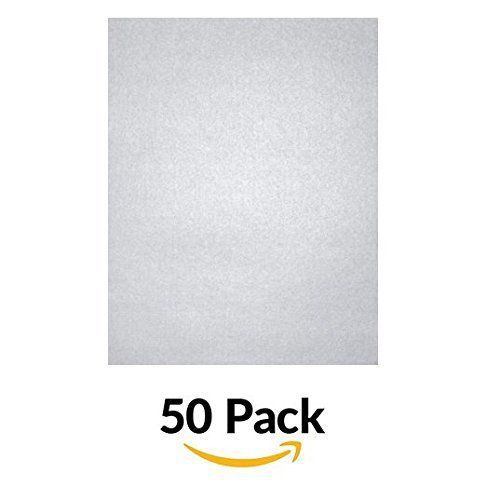 Stationary 8 1/2 x 11 Paper Silver Metallic 50 Pack  Laser Compatible 80 lb