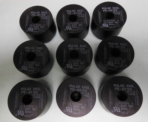 9 New/Unused PULSE ENG. PE-96188 Common Mode Inductor (2 x 1.8 Mh)