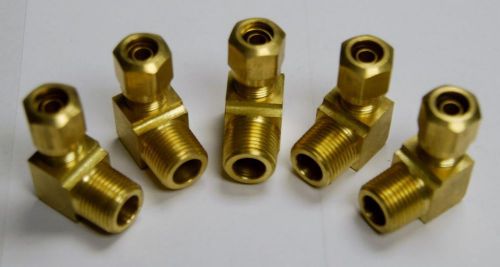 Brass Fittings: DOT Air Brake Male Elbow, Tube OD 1/2&#034; Male Pipe 1/4&#034;, Qty. 50