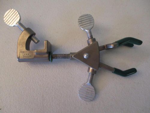 VWR TALON THREE-PRONG 3 PRONG EXTENSION CLAMP 9&#034; LENGTH DUAL ADJUSTMENT =