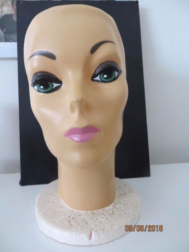 Styrofoam Plastic Mannequin Wig Hat Head Display with Face