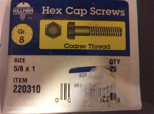 HEX CAP SCREW 5/8 -11 X 1&#034; GR. 8 ,YELLOW ZINC