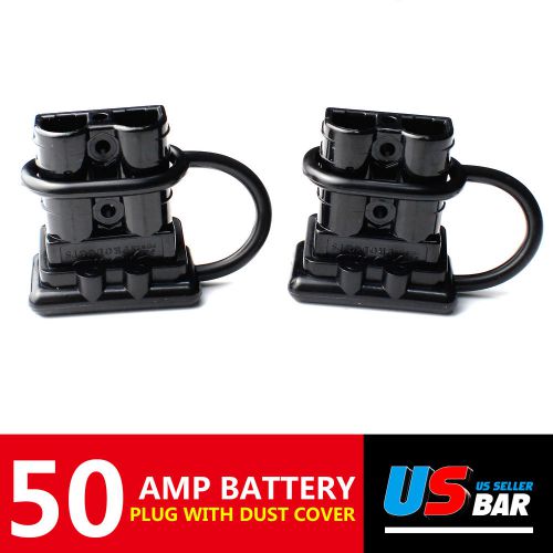 PAIR FORKLIFT BATTERY CONNECTOR KIT 50 AMP #10/12Awg TERMINAL DUST COVER CAPS