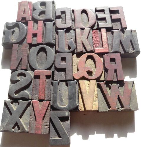 Letterpress Wood Type Printers Block &#039;A to Z&#039; Typography size 49 m.m#bc-1261