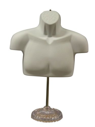 32&#034; TALL 32&#034; CHEST MALE TABLE TOP MANNEQUIN WHITE (198M-W)