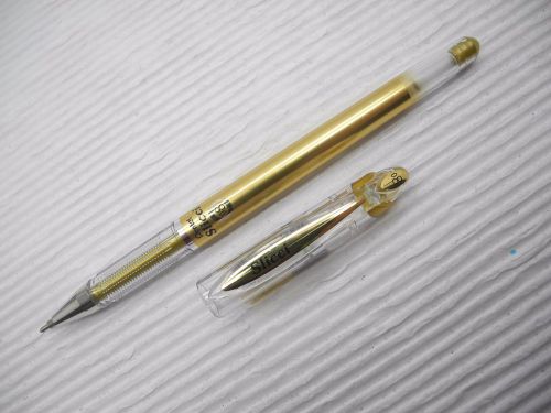 1 X Pentel Slicci 0.8mm roller ball pen with cap Metallic Gold(Japan)