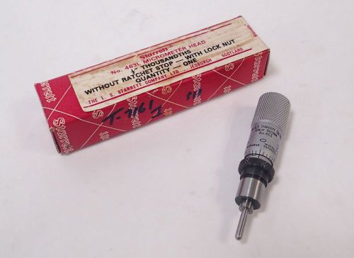 Starrett 463l micrometer head 0.500&#034; without ratchet stop - with lock nut for sale