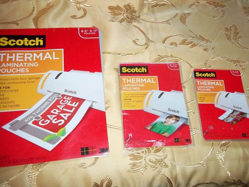 SCOTCH THERMAL LAMINATING POUCHES  **SEE DESCRIPTION**