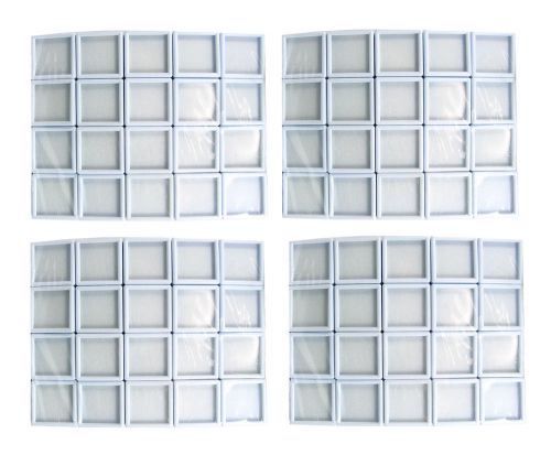 80 PCS OF TOP GLASS PLASTIC GEMSTONE JEWELRY DISPLAY JAR BOX WHITE Size 4x4 cm