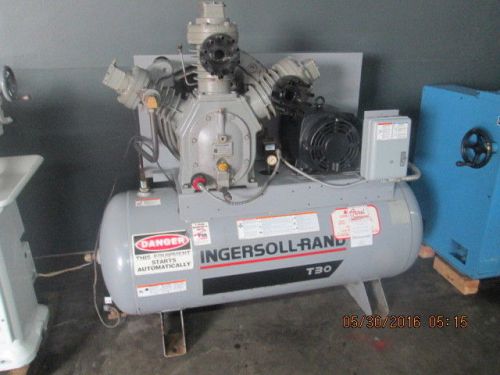 Ingersoll rand model t 30 air compressor 15 h.p. 55 cfm 120 gal tank for sale