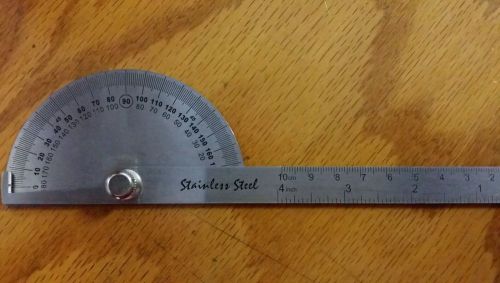 New SAE Stainless Steel Rotary Protractor Angle  Gauge