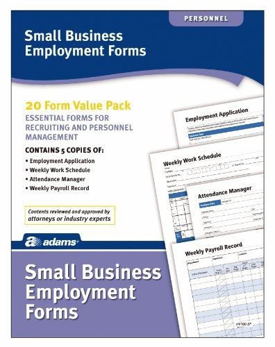 Adams Small Business Employment Forms, 8.5 x 11 Inch, 4 Each of 5 Different