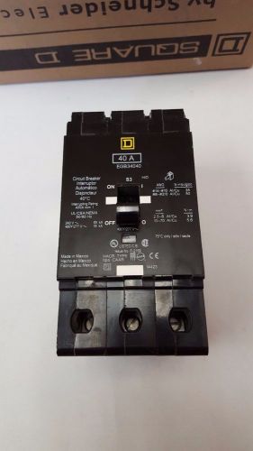 BRAND NEW SQUARE D EGB34040 40 AMP 480 VOLT 3 POLE CIRCUIT BREAKER