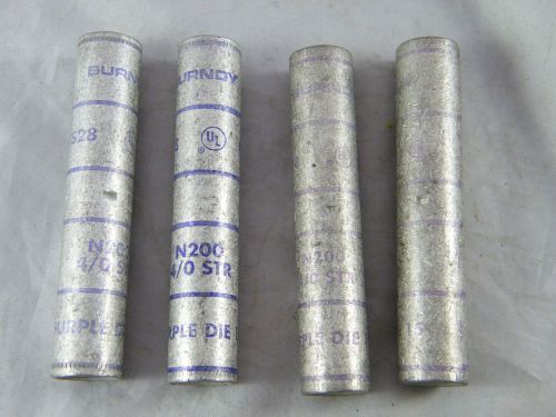 Lot of 4 ~ new ~ burndy butt splice connector ~ purple die 15 ~ part # ys28 for sale