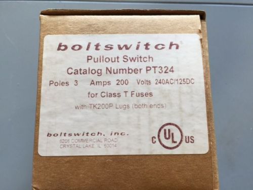 PT324 NEW IN BOX - Boltswitch 200 amp 240 volt 3 pole - Pullout Switch- Fusible