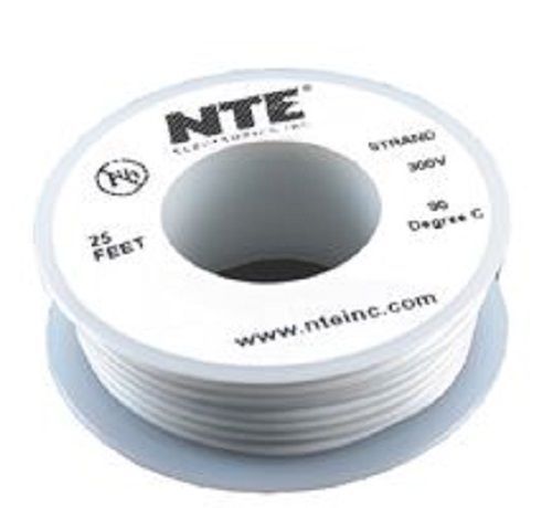 NTE WA08-09-10 Hook Up Wire Automotive Type 8 Gauge Stranded 10 FT WHITE
