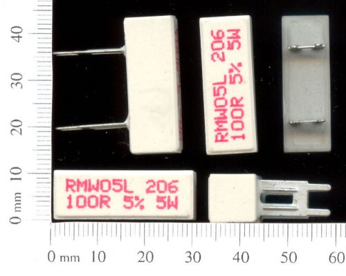 20pcs. BC Comp. RMW05L 100R 100 Ohm 5W 5% porcelain metal wire power resistors