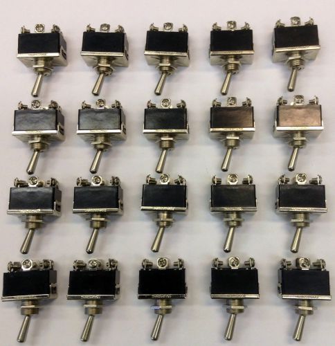 Lot of 20 Toggle Switches, DPDT, 20A X 2, 125 VAC, brand New, Never Used