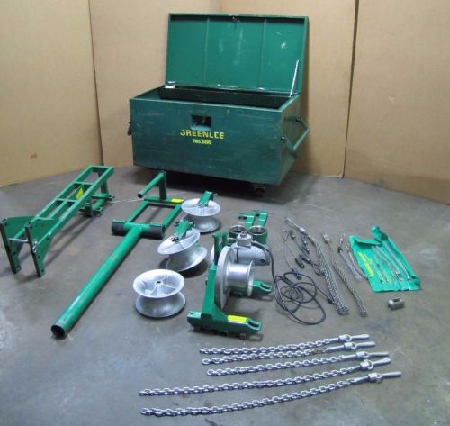 Greenlee 686 cable wire tugger pulling system set w/ 640 puller &amp; accessories for sale