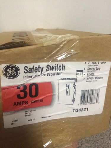 GE TG4321 30A 240V 3P 3Ph N1 Fused Safety Switch
