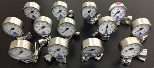Anderson sanitary pressure gauge 0-30 psi + free 3/4 inch tri-clamp free ship c3 for sale