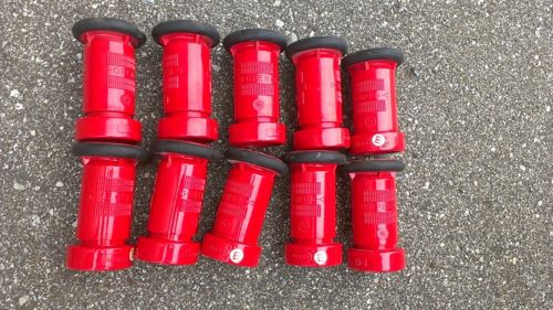 LOT OF 3 NEW BECO THERMOPLASTIC 1 1/2&#034; NST RED FIRE HOSE NOZZLE MODEL 15