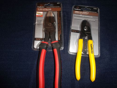 LOT OF 2 SOUTHWIRE SIDE CUTTING PLIERS AND CABLE CUTTING PLIERS