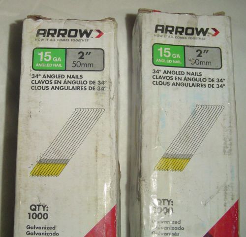 New~QTY (2) Arrow Fastener 15G50-1k Arrow 2-Inch Angle Nail, 1000-Packs (2000)