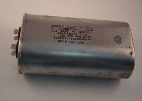 25uf 330vac sprague motor-run capacitor (lot of 2) for sale