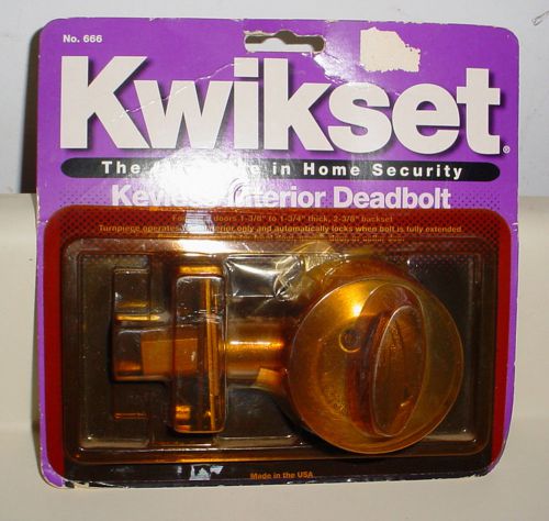 Kwikset Keyless Interior Deadbolt Model No. 666 Pickproof New on Retail Card
