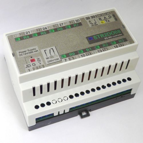 STR2DO08DIN RS-485 controller 8 Outputs 12V Relays Home Automation Rail box