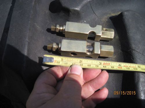 Vintage Pair Brass Oil Sight Hydraulic Valves