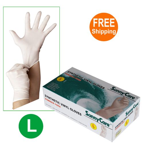 100 Pcs/Box Synthetic Vinyl Gloves (Powder Free) (Latex Nitrile Free)  Large