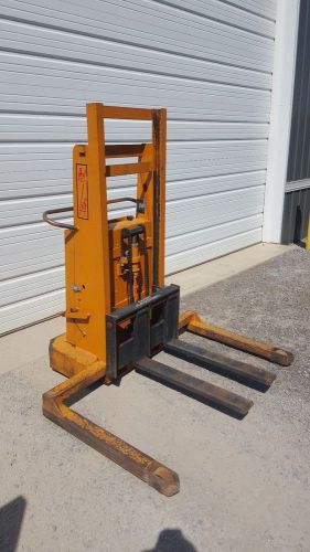 Rol-lift manual walkie stacker 1500lb. capacity 12v hydraulic straddle forklift for sale