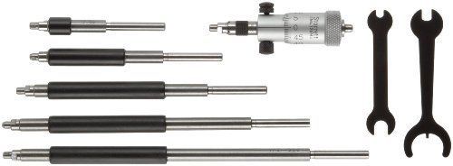 Starrett 124MA Solid-Rod Vernier Inside Micrometers Set, 50-200mm Range, 0.01mm