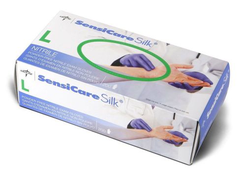 Medline SensiCare Silk Nitrile Exam Gloves Powder Free large Box of 250