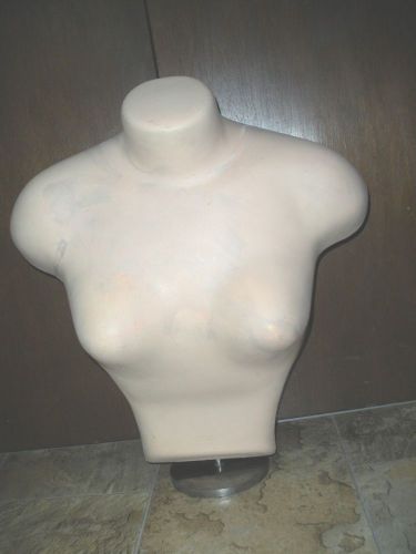 Adult Female Upper Torso Mannequin Cream Colored (no waist) On Stand