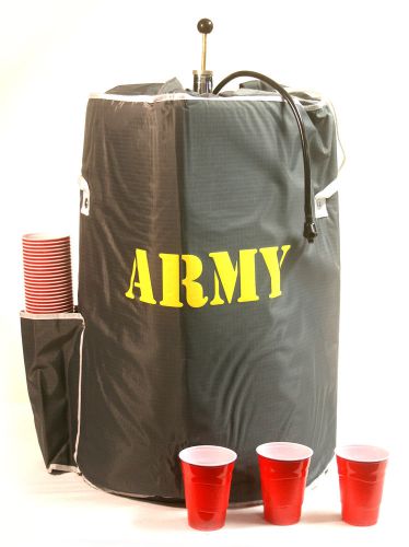 Original kegbag - insulated beer keg cooler - green with army logo for sale