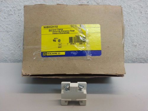 New Box Of 50 Square D 9080GH10 END CLAMP 600 V