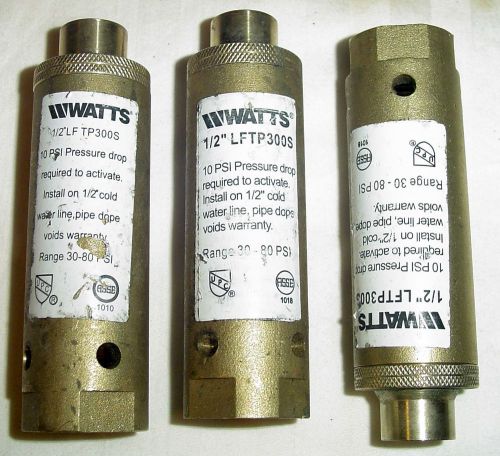 QTY(3) Watts Drainage 1/2&#034; LF TP300-S pressure drop activated brass trap primers