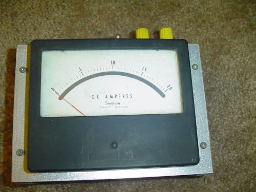 Simpson DC Amperes 0-2.0 Panel Meter Mounted Tested Ready to Use Very Nice