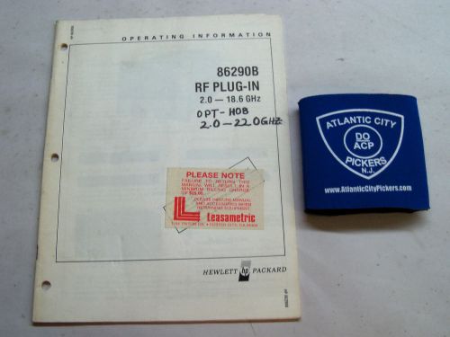 Hewlett packard 86290b rf plug-in 2.0-18.6 ghz operating information manual for sale