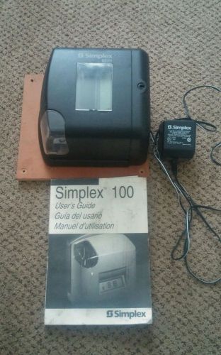Simplex 100 employee time clock time stamp 1603-9101 no key for sale