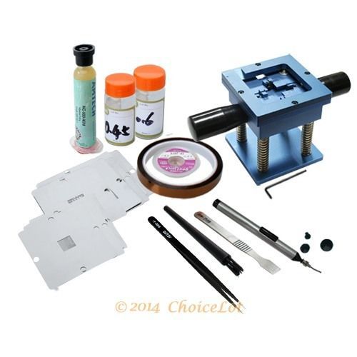 Bga kit reballing station + 11pcs xbox360 ps3 wii stencils 90mm + solder tools for sale