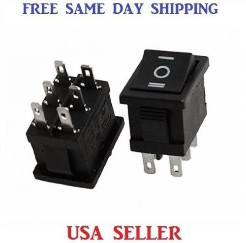 Mini ~ double pole double throw ~ dpdt 6 pin (on-off-on) 10a ~ rocker switch x 2 for sale