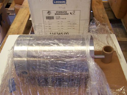 Leeson Stainless Washguard Electric Motor 1/2 HP 1725 RPM 115/230 Volt 1 Ph New