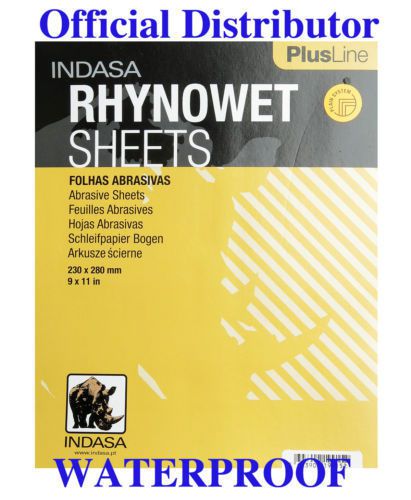 INDASA RHYNOWET PLUS Line SANDPAPER Wet / Dry 10 sheets 9&#034; x 11&#034; 1200 Grit