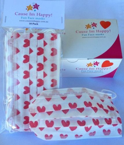 ***3 Ply Disposable Medical/surgical Face Masks Hearts Design-BOX of 50***