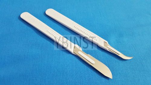 LOT OF 4 PCS DISPOSABLE STERILE SURGICAL SCALPELS #22 #12 WITH PLASTIC HANDLE